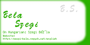 bela szegi business card